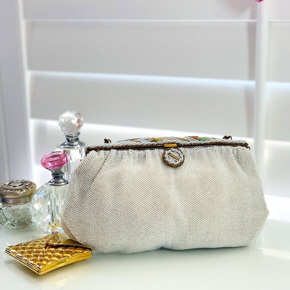 Vintage French Beaded Evening Purse H.B. Smith - Picture 1 of 8
